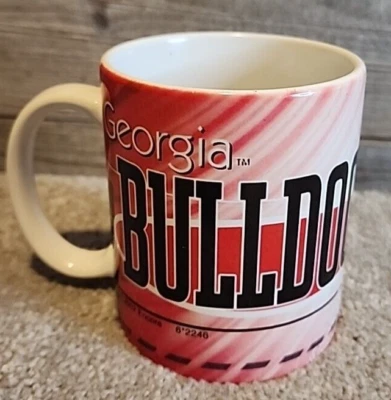 GEORGIA BULLDOGS COFFEE MUG Red & Black By Encore 2002 UGA Ceramic Cup 4” - Image 1 of 4