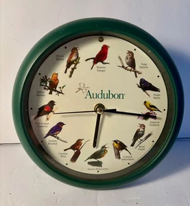 Audubon Society Singvogel Wanduhr, 8" grün VIDEO - Bild 1 von 6