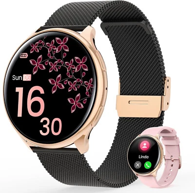 Smartwatch Damen mit Telefonfunktion Armbanduhr für iPhone Samsung Huawei - Bild 1 von 4