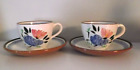 2 Stangl Pottery 1957 Hand Painted Fruit & Flowers - Cups and Saucers