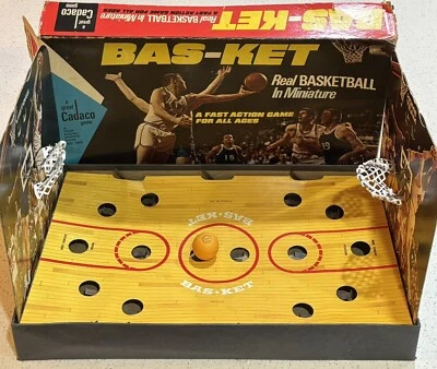 FUNCIONANDO 1970 Cadaco Bas-Ket: Baloncesto Real en Juego Miniatura EE. UU. De Colección Foto 1 de 4