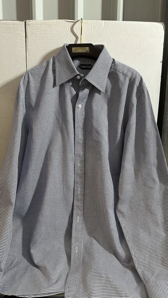 Camisa de vestir Tom Ford pata de gallo 41 EE. UU. 16 Foto 1 de 4