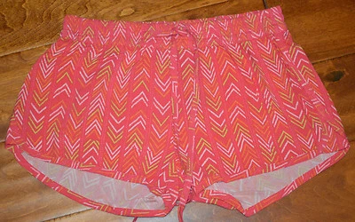 Women's Arizona Coral Geo Lightweight Breezy Slip On Shorts Juniors Sizes S, L - Image 1 of 2