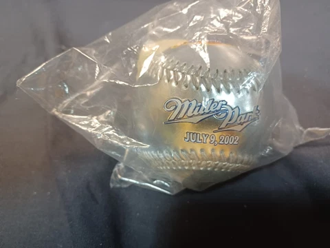 Milwaukee Brewers All-Star Game Baseball 2002 Metallic Silver- Brand New Sealed Cover