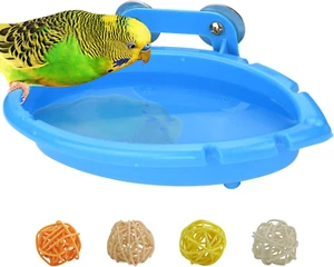 Vogel Wasserbadewanne für Haustier Vogelkäfig hängend Zubehör Schale Sittich Vogeltränke - Bild 1 von 7