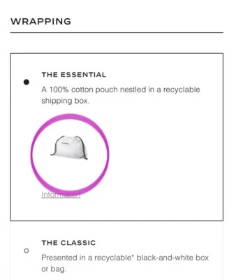 Chanel Beauty Bolsa de Algodón Orgánico con Cordón Bolsa para el Polvo Auténtica Pequeña 10"x6"x4" Foto 1 de 4