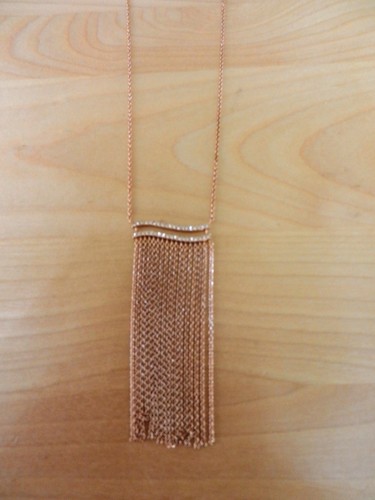 Collana con frange catena e zirconi tono oro rosa Michael Kors