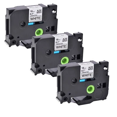 3PK TZe241 TZ241 Black on White Label tape 18mm Fit For Brother P-Touch PT-D400 - Image 1 of 4