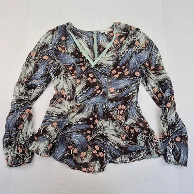 Blusa REISS 8 multicolor viscosa para mujer manga larga floral transparente - Imagen 1 de 4