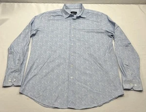Bugatchi Ooohcotton Tech Shirt Mens XL Geometric 8 Way Stretch Button Up - Picture 1 of 9