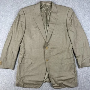Ermenegildo Zegna Wool Silk Sport Coat Blazer 46L Mens Beige Suit Jacket - Picture 1 of 10