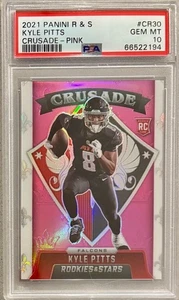 2021 Panini R & S #CR30 Kyle Pitts Crusade Pink PSA 10 Rookie RC POP 1 - Picture 1 of 2