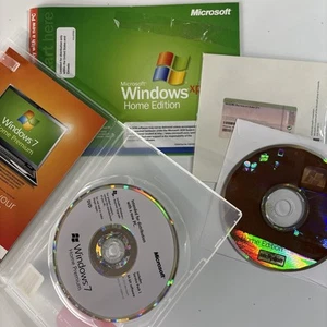 2 discs Microsoft Windows 7 & XP Home Assorted lot - Untested As shown for parts - Picture 1 of 9