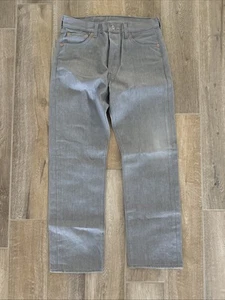 Levi's 501 Button Fly Jeans Men 31x30 Grey Silver Rigid Shrink To Fit New - Picture 1 of 7