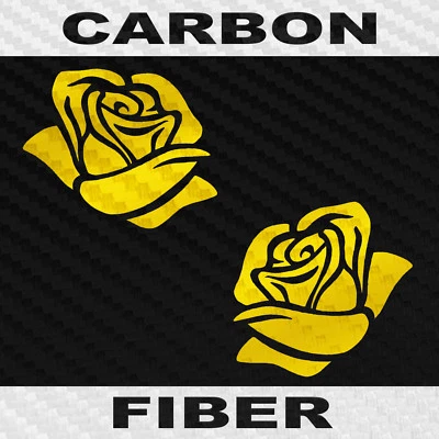 Rose Sticker - 2 Pack of Carbonfiber Rose Flower Decals - Image 1 of 4