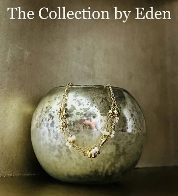 Pulsera Style & Company - Deslizante Multicadena Cuentas Doradas y Blancas Foto 1 de 3