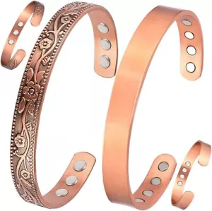 Cigmag Copper Bracelets for Women Magnetic Bracelet 100% 2pcs-12x & 9x  - Picture 1 of 9
