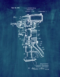 Outboard Motor Patent Print Midnight - Picture 1 of 3