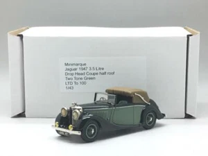 MINIMARQUE Metallo Bianco 1947 Jaguar 3.5 Goccia Testa Mezza Roof Due Toni 1/43 - Foto 1 di 1