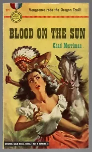 Blood on the Sun Indian Attack GGA Vintage Gold Medal Western Paperback Merriman - Imagen 1 de 8