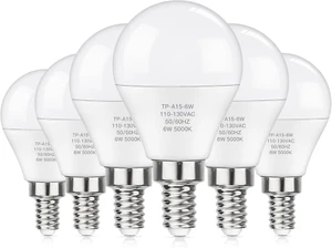 E12 LED 60W Equivalent Daylight White 5000K Ceiling Fan Bulbs, 600LM CRI 85+ Sma - Picture 1 of 12