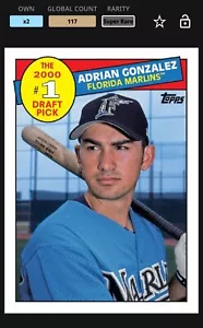 ADRIAN GONZALEZ 117cc 2016 Topps Bunt Digital No. #1 Draft Picks Florida Marlins - Picture 1 of 1