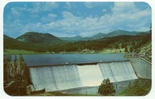 Barragem de Evergreen E Parques De Montanha Lago Denver Colorado c1959 Cartão Postal-Colorado