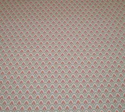 Papel tapiz de diseño de vieira rosa, blanco y verde oliva Art Deco de Fine Decor 04431 Foto 1 de 4