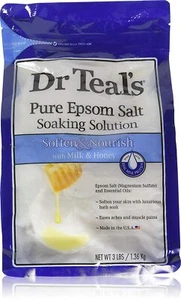 Dr Teals Epsom Salt Soaking Solution Soften & Nourish with Milk & Honey 3 lbs - Picture 1 of 3