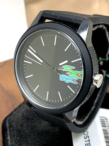Lacoste Men's Watch 2011134 Quartz Black Dial Textured Rubber Band 12.12 42mm - Picture 1 of 12