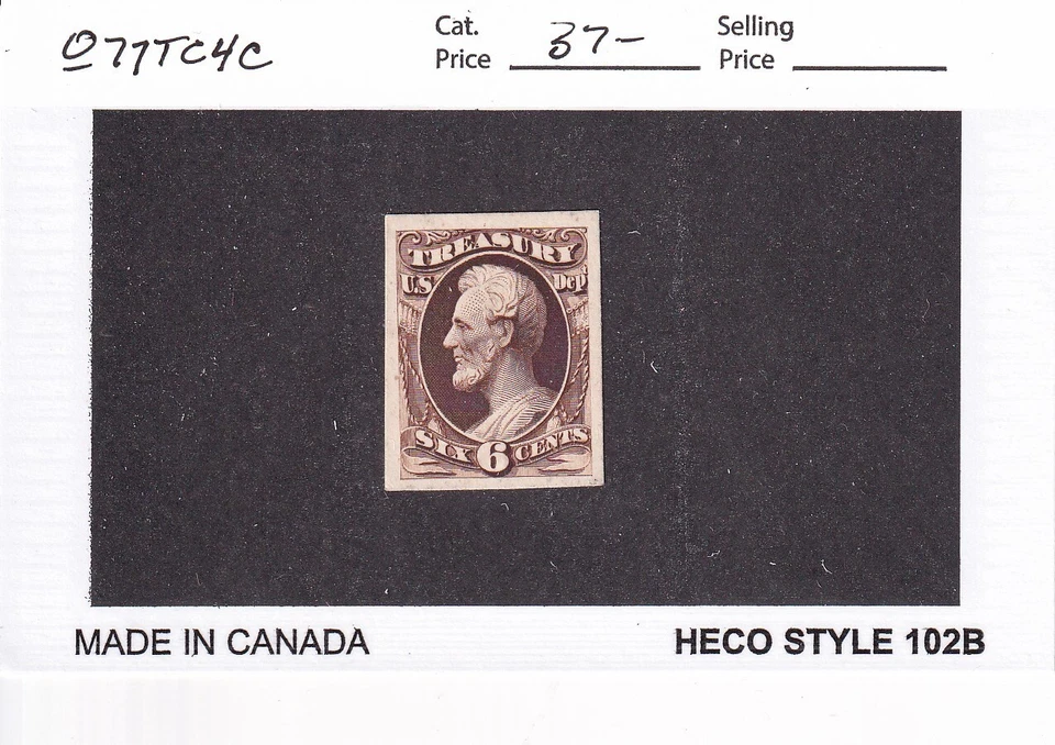 6c Treasury Dept Official Color Trial Proof, Sc #O77TC4c (62738) - Image 1 of 1