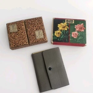2 X Decks Of Vintage Playing Cards & 80's Card Caddy Set And Score Pad - Foto 1 di 9