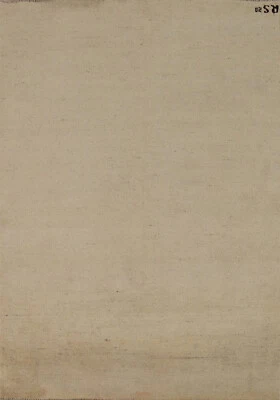 Elegant Handcrafted Gabbeh Solid Beige Wool Rug - Limited Edition" 4x6 ft - Image 1 of 4