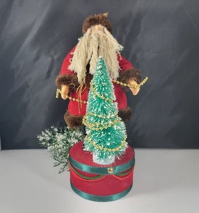 Vintage Weihnachtsmann Spieluhr Samt Figur Spieluhr "Twelve Days of Christmas - Bild 1 von 11