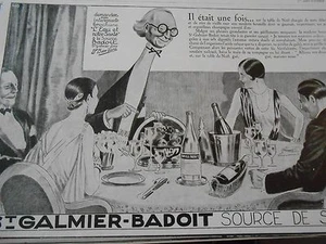 Pub 1928 - Badoit St Galmier source de santé la table de Noel - Imagen 1 de 1