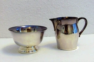 FB Rogers Paul Revere Reproduction Silverplate Bowl & Creamer - Picture 1 of 9