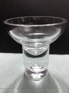 Vintage Polish Clear Glass Dish with Bubble Stem - Picture 1 of 8