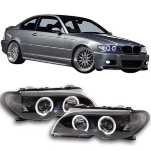 Phares avant Angel Eyes CCFL Blanc BMW Série 3 E46 Coupé Cabrio Ph2 avec XENON - Photo 1/5