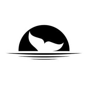 1m Large whale tail vehicle sticker decal in black motorhome RV camper - Picture 1 of 3