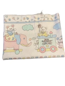 Fisher Price Baby Circus Puffalumps Receiving Blanket 1989 Cotton - Picture 1 of 5