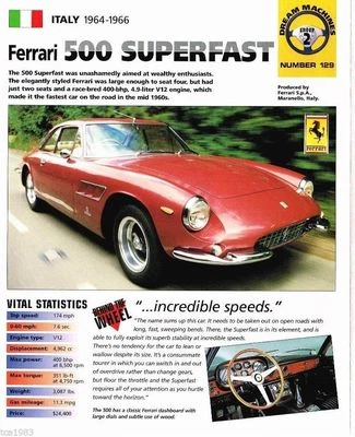 Ferrari 500 SUPERFAST IMP Folleto: 1964,1965,1966,...Súper rápido Foto 1 de 2