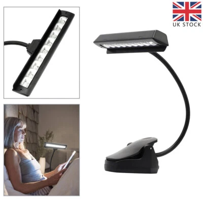USB Clip On Desk Lamp Flexible Clamp Reading Light LED Bed Table Bedside Night - Image 1 of 4