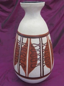 HUGE 21.5" Mid Century LAPID studio pottery Avi Israel Floor Vase, hand painted - Picture 1 of 11