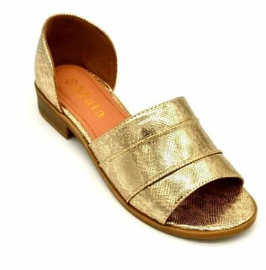 New Mata Womens Sandals fashion shoes Size 6 Embossed Gold Snake Print Metallic - Picture 1 of 5