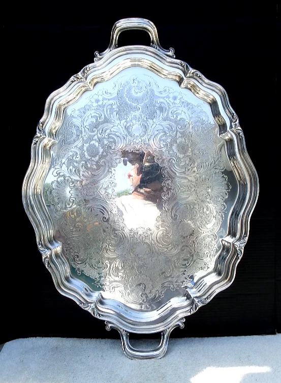 Bandeja enchapada en plata Winthrop vintage REED & BARTON 1795/25 29 1/2" X 21" Foto 1 de 4