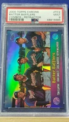 Greg Maddux - 2000 Topps Chrome Batter Bafflers 组合折射器 PSA 9   — 第 1/2 张图片