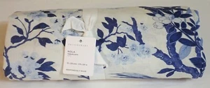 NWT POTTERY BARN BLUE NOLA FLORAL TABLECLOTH 70" x 126" COTTON/LINEN - Picture 1 of 7