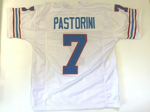 UNSIGNED CUSTOM Sewn Stitched Dan Pastorini White Jersey - M, L, XL, 2XL Cover