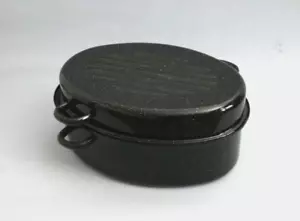 Emaille Gänsebräter mit Deckel, oval, Bräter ca. 39 cm x 26 cm x 18 cm groß - Bild 1 von 13