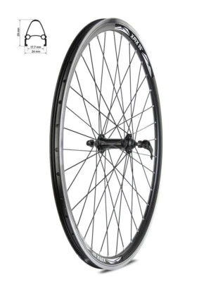 Vorderrad 26 Zoll – Nabe XMX-A281Q F mit Industrielagern, Schwarze Felge - Bild 1 von 2